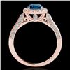 Image 2 : 2.15 ctw SI Certified Fancy Blue Diamond Halo Ring 10k Rose Gold - REF-252H3R