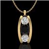 Image 1 : 1.07 ctw Fancy Black Diamond Art Deco Stud Necklace 18k Yellow Gold - REF-101W8H