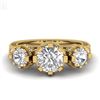 Image 2 : 1.75 ctw VS/SI Diamond Solitaire Art Deco 3 Stone Ring 18k Yellow Gold - REF-309M3G