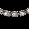 Image 1 : 45 ctw Aquamarine Eternity Designer Necklace 14k Rose Gold - REF-418K5Y