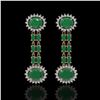 Image 1 : 10.23 ctw Emerald & Diamond Earrings 14K Rose Gold - REF-227K3Y