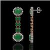 Image 2 : 10.23 ctw Emerald & Diamond Earrings 14K Rose Gold - REF-227K3Y