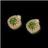 Image 2 : 4.39 ctw Tourmaline & Diamond Victorian Earrings 14K Yellow Gold - REF-131M8G