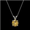 Image 3 : 1.50 ctw Certified Intense Yellow Diamond Necklace 10k White Gold - REF-233M2G