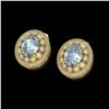 Image 2 : 7.24 ctw Aquamarine & Diamond Victorian Earrings 14K Yellow Gold - REF-221F6M