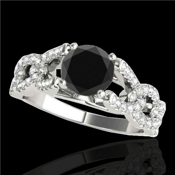 1.5 ctw Certified VS Black Diamond Solitaire Ring 10k White Gold - REF-58K8Y
