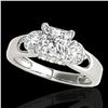 Image 1 : 1.6 ctw VS/SI Certified Princess Cut Diamond 3 Stone Ring 10k White Gold - REF-327N3F