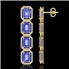 Image 2 : 19.39 ctw Tanzanite & Diamond Micro Pave Halo Earrings 10k Yellow Gold - REF-418G5W