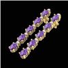 Image 1 : 15.47 ctw Amethyst & VS/SI Certified Diamond Tennis Earrings 10k Yellow Gold - REF-75R6K