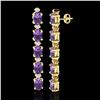 Image 2 : 15.47 ctw Amethyst & VS/SI Certified Diamond Tennis Earrings 10k Yellow Gold - REF-75R6K