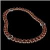 Image 2 : 32.67 ctw Garnet & Diamond Necklace 14K Rose Gold - REF-454H5R