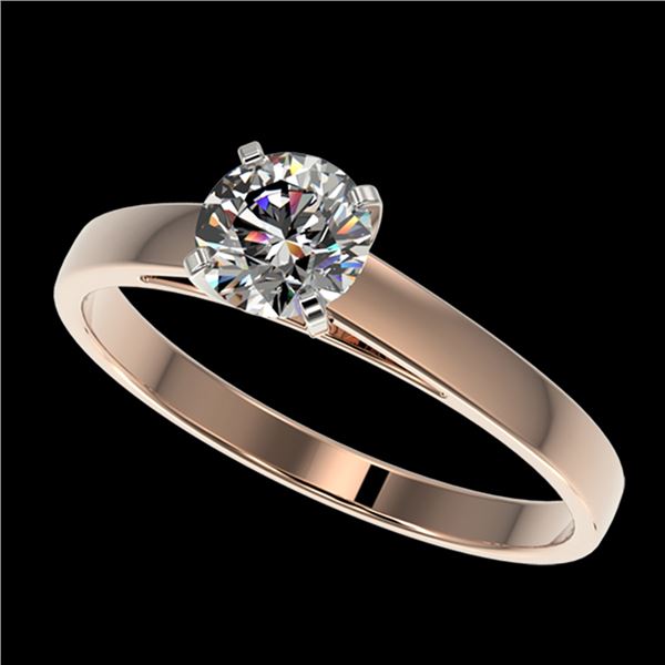 0.76 ctw Certified Quality Diamond Engagment Ring 10k Rose Gold - REF-68R2K