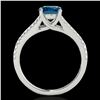 Image 2 : 1.25 ctw SI Certified Fancy Blue Diamond Solitaire Ring 10k White Gold - REF-129Y5X