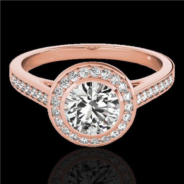 1.3 ctw Certified Diamond Solitaire Halo Ring 10k Rose Gold - REF-197W8H