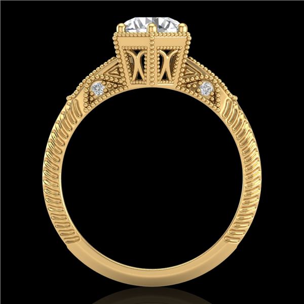 1.17 ctw VS/SI Diamond Solitaire Art Deco Ring 18k Yellow Gold - REF-381N8F