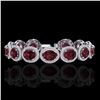 Image 1 : 27 ctw Garnet & Micro Pave VS/SI Diamond Certified Bracelet 10k White Gold - REF-360W2H