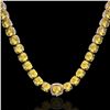 Image 2 : 87 ctw Citrine & Diamond Micro Pave Necklace 14k Rose Gold - REF-335N6F