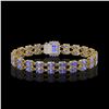 Image 3 : 16.08 ctw Tanzanite & Diamond Bracelet 14K Yellow Gold - REF-236K4Y