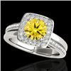 Image 1 : 1.33 ctw Certified SI/I Fancy Intense Yellow Diamond Ring 10k White Gold - REF-197R8K