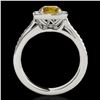 Image 2 : 1.33 ctw Certified SI/I Fancy Intense Yellow Diamond Ring 10k White Gold - REF-197R8K