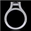 Image 3 : 2 ctw Fancy Black Diamond Engagment Micro Pave Ring 18k White Gold - REF-160N2F
