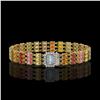 Image 1 : 29.17 ctw Sapphire & Diamond Bracelet 14K Yellow Gold - REF-318W2H