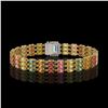 Image 3 : 29.17 ctw Sapphire & Diamond Bracelet 14K Yellow Gold - REF-318W2H