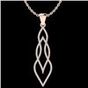 Image 1 : 0.80 ctw Micro Pave VS/SI Diamond Certified Necklace 14k Rose Gold - REF-78M2G