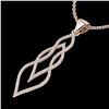 Image 2 : 0.80 ctw Micro Pave VS/SI Diamond Certified Necklace 14k Rose Gold - REF-78M2G