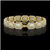 Image 2 : 24.37 ctw Opal & Diamond Micro Pave Halo Bracelet 10k Yellow Gold - REF-372Y8X