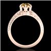 Image 3 : 1 ctw Intense Yellow Diamond Engagment Art Deco Ring 18k Rose Gold - REF-180X2A