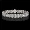 Image 1 : 17.28 ctw Emerald Cut Diamond Micro Pave Bracelet 18K White Gold - REF-2686Y8X