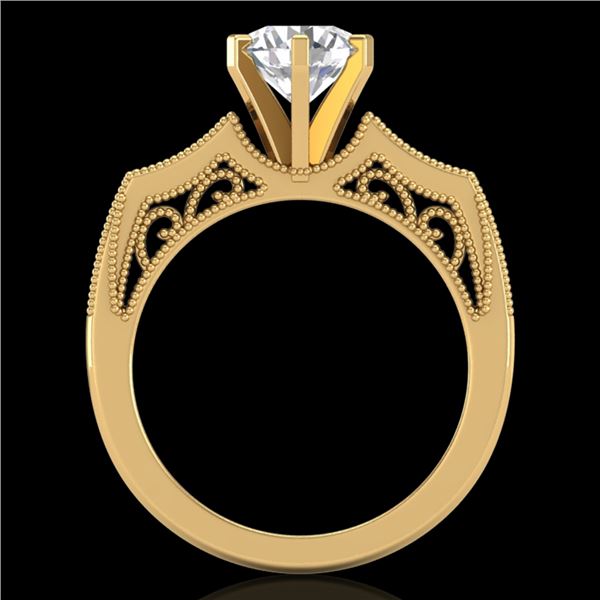 1.51 ctw VS/SI Diamond Solitaire Art Deco Ring 18k Yellow Gold - REF-442K5Y