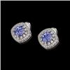 Image 2 : 5.09 ctw Tanzanite & Diamond Victorian Earrings 14K White Gold - REF-152K5Y