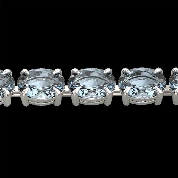 20 ctw Aquamarine Eternity Designer Bracelet 14k White Gold - REF-178R2K