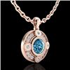 Image 3 : 1.01 ctw Fancy Intense Blue Diamond Art Deco Necklace 18k Rose Gold - REF-119H3R