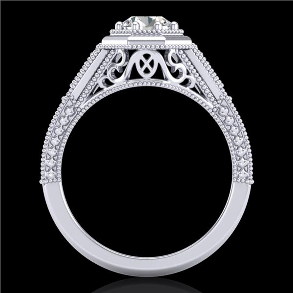 0.84 ctw VS/SI Diamond Solitaire Art Deco Ring 18k White Gold - REF-236F4M