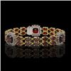 Image 1 : 17.34 ctw Garnet & Diamond Bracelet 14K Yellow Gold - REF-263A6N