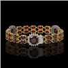 Image 2 : 17.34 ctw Garnet & Diamond Bracelet 14K Yellow Gold - REF-263A6N