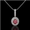 Image 2 : 4.67 ctw Certified Ruby & Diamond Victorian Necklace 14K Rose Gold - REF-136K5Y