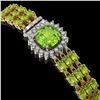 Image 2 : 29.26 ctw Peridot & Diamond Bracelet 14K Yellow Gold - REF-281W8H