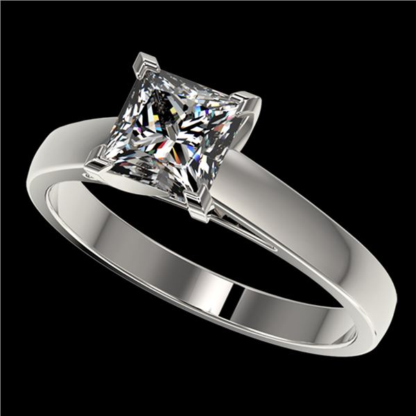 1.25 ctw Certified VS/SI Quality Princess Diamond Ring 10k White Gold - REF-304H6R