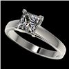 Image 1 : 1.25 ctw Certified VS/SI Quality Princess Diamond Ring 10k White Gold - REF-304H6R