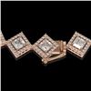 Image 3 : 26.88 ctw Princess Cut Diamond Micro Pave Necklace 18K Rose Gold - REF-3684X3A
