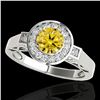 Image 1 : 1.5 ctw Certified SI/I Fancy Intense Yellow Diamond Ring 10k White Gold - REF-204N5F