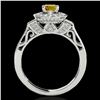 Image 2 : 1.5 ctw Certified SI/I Fancy Intense Yellow Diamond Ring 10k White Gold - REF-204N5F