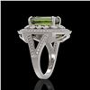 Image 3 : 6.08 ctw Certified Tourmaline & Diamond Victorian Ring 14K White Gold - REF-208N8F