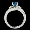 Image 2 : 2 ctw SI Certified Fancy Blue Diamond Bypass Solitaire Ring 10k White Gold - REF-204G5W