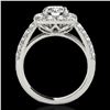 Image 2 : 2.25 ctw Certified Diamond Solitaire Halo Ring 10k White Gold - REF-238H6R