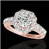 Image 1 : 2.25 ctw Certified Diamond Solitaire Halo Ring 10k Rose Gold - REF-245X5A